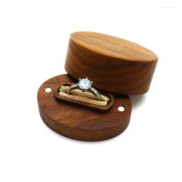 wedding proposal rings Australia - Jewelry Pouches Bags Proposal Ring Box Wedding Etiquette Oval Single Storage Simple Creative Retro Wooden Buckle Diamond BoxJewelry