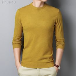 Keep Warm Men Round Neck Cashmere Sweater Fashion Slim New Eight Colors Casual Comfortable Home Sweater Dress Male L220801