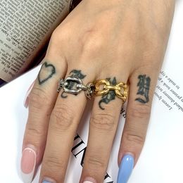 New Stainless Steel Geometry Lover Ring Fashion Trend Wild Casual Couple Men And Women Do Not Fade Promise Ring Accessories With Jewellery Pouches Wholesale