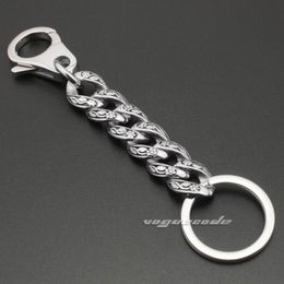 Keychains Unique 316L Stainless Steel Rose Chain Men`s Key Ring Keychain 4R013KC