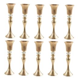 decoration Height Gold Vases Metal Candle Holders Candlesticks Wedding Centerpieces Event Flower Road Lead Home Decoration imake245