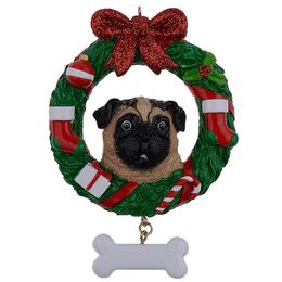 painted christmas ornaments UK - Maxora Yellow Pug Dog Resin Crafts Shiny Personalized Christmas Ornament Hand Painted For Pug Owners gifts or Home Decor224T