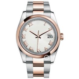 High Quality Asian Watch 2813 Sports Automatic Mechanical Ladies Watches 36mm white Dial Fashion Folding Clasp 116201-0093 Stainless Steel Rose Gold Strap Watchs