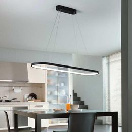 Pendant Lamps Italian Design Oval Chandelier Lamp Dining Room Kitchen Iluminaria Black Acrylic Shade Long Hanging FixturesPendant