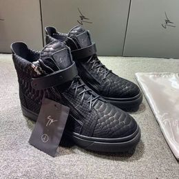 Male Platform Fashion Comfortable Double Zippers Sneakers Casual Outdoor Martin Boots Mens Brand High Top Snakeskin Sneakers Size 35-46 qweqweqwesadad