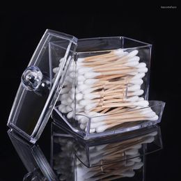 Storage Boxes & Bins 1PC Creative Transparent Cotton Pick Box With Lid Bedroom Organiser Home Crystal Jewellery Mini Make Up