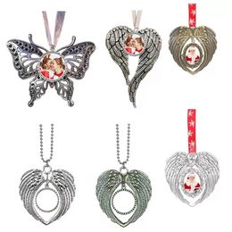 2022 Fast Delivery Sublimation Blanks Angel Wing Christmas Decorations DIY Your Own Image and Background Ornament F0812