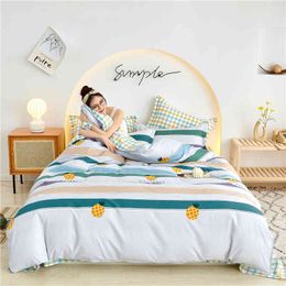 Kuup Cartoon Bedding Set Double Sheets Soft 3/4pcs Bed Sheet Duvet Cover Queen King Size Comforter s for Home Child