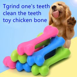 12*4CM rubber bite-resistant bone dog grinding toys tooth training warm plastic pet supplies LK001179