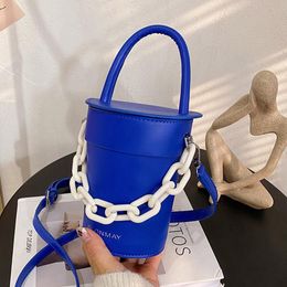 Evening Bags Fashion Women Bucket Blue Messenger Bag Luxury Ladies Handbags And Purse Brand Designer Female Chain Shoulder BagsEvening