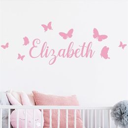 40cm wide Personalized Name Decal For Kids Room DIY Decals Cute Nursery Bedside Stickers Wall Decor Custom LC1215 220621