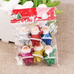 New 6 Pcs/Bag Mini Santa Claus Pendants Hanging Ornament Festival Xmas Decor Christmas Decorations Gifts christmas accessories