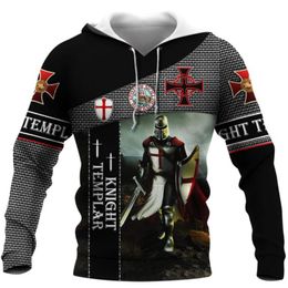 Men's Hoodies & Sweatshirts Norse Mythology Knights Templar 3D Graphics Printed Long Sleeves Hoodie Sweatshirt Streetwear Jacket Zipper Hood