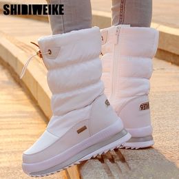 Classic Women Winter MidCalf Snow Boots Female Warm Fur Plush Insole High Quality Botas Mujer Size 3640 n544 Y200114