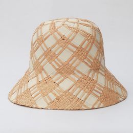 Wide Brim Hats Raffia Weave Bucket For Women Foldable Sun UV Designer Luxury Crochet Beach Hat WholesaleWide