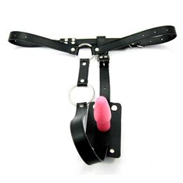 male chastity games UK - Fetish PU Leather Harnesses Anal Butt Plug with Cock Ring Male Chastity Belt sexy Games Men Erotic Toys Product