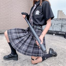 FESTY KARY Fashion Summer Women Skirts Japan Style School Pleated for Girls High Waist Plaid Mini Skirt 220401