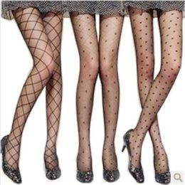 Socks & Hosiery Jeseca Women Sexy Tights Summer Fishnet Mesh Print Pantyhose For Ladies Elegant Seamless Vintage Small Polka Dot Silk Tight