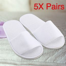 SAGACE 5 Pairs el Slipper Men Open Toe ling Disposable Terry Style Slippers Soft and Convenient Slippers Y201026