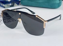 Shield Pilot Sunglasses Gold Black/Dark Grey Lens Men Women Fashion Sun glasses des lunettes de soleil wit Box 2WZ4