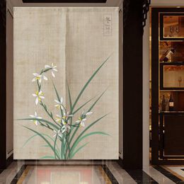 Curtain & Drapes Chinese Style Door Decoration Living Room Bedroom Toilet Fabric Half No Punching Porch Partition Cloth CurtainCurtain
