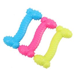 Rubber toys for small dogs 1 piece anti -bite clean teeth chewing training pet utensils TPR Bone Shape 122259