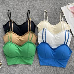 Women's Tanks & Camis Summer Casual Versatile V-neck Solid Colour Women Tank Top Fashion Sexy Spaghetti Strap Corset Introversion Female Vest