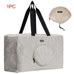 Men Women Large Capacity Weekend Outdoor Shell Shape Waterproof Zipper Holdall Lightweight Solid Hand Travel Bag Duffle Foldable1