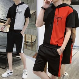 Brand Set Men Clothing 2020 Summer New Tracksuit Short Sweatshirt Hoodies Shorts Sets Beach Mens Casual Shirts Sportswears LJ201126