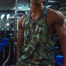 mens 3D camouflage tank tops shirt gym tank top fitness clothing Ishaped sports vest sleeveless man canotte bodybuilding clothes 220622