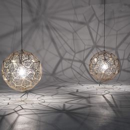 Pendant Lamps Stainless Steel Rose Gold Lighting Silver Etch Web Lights Art For Living Room Hanglamp FixturesPendant