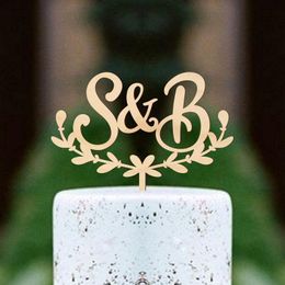 Other Event & Party Supplies Custom Wedding Cake Topper With Mr&Mrs Initials Wreath Wood Letters Personalised Anniversary DecorOther