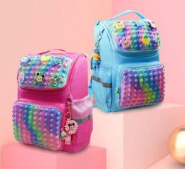 Hot sell Cute Schoolbag Boys Girls Cartoon Kids Backpacks Children Orthopaedic Backpack Kids Bookbag handbag Shoulder bag Beautiful gifts pink blue 099