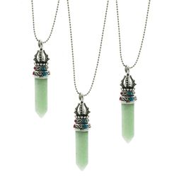 Pendant Necklaces Fashion Vintage Exquisite All-match Choker Hexagonal Cone Natural Stone Quartz Crystal Couple Necklace JewelryPendant Neck