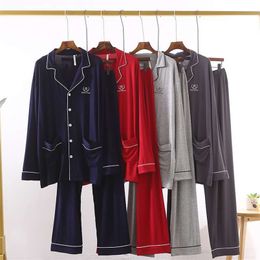 Autumn New Products Men Pyjamas Long Sleeve Modal Plus sized Large Size Large Size 200 Pounds of Cross Border Tracksuit MEN S Su LJ201112