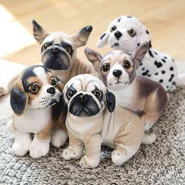 Simulation Stuffed Dog Cuddle Cute Pets Miguel Dalmatians Bulldog Chihuahua Pug Fluffy Baby Dolls Birthday Gifts For Children J220704