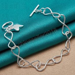 925 Sterling Silver Star Pendant Bracelet Intersect Chain For Woman Charm Wedding Engagement Party Fashion Jewellery