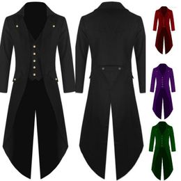 Men's Long Sleeve Solid Colour Button Irregular Tuxedo Windbreaker Mens Trench Coat Jacket Rompeviento Larga Hombre
