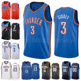 Printed Basketball Tre Menn Jersey 23 Josh Giddey 3 Derrick Favors Navy Blue Black White Grey Orange Team Color Breathable For Sport Fans Shirt Men Woman Youth