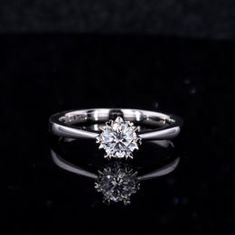 Women Moissanite Ring S925 Sterling Silver Excellent Cut 0.5 Carat Moissanites Wedding Rings