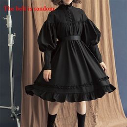 Ankunft 5 Farben Gothic Lolita Kleid Japanische Soft Sister Schwarze Kleider Baumwolle Frauen Prinzessin Kleid Mädchen Halloween Kostüm 220316