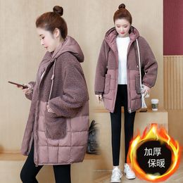 Middle age clothing Down cotton jacket Autumn Winter added jackets women Warm Cotton clothing female long Hooded Outerwear 201027