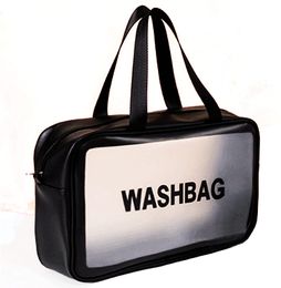 Clear Makeup Bag,PVC Waterproof Cosmetic Bags,Large Travel Toiletry Organiser Bag,Plastic Tote Bags Transparent Storage Bag Clear ToteBag Thickened WashBag (PINK)