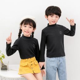 T-shirts Autumn Winter High-neck Children Shirts Fashion Cotton Warm Boys Girls 2-12Y Little & Big Child Long Sleeve ShirtsT-shirts