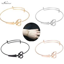 Bangle Fashion Punk Shears Scissors Bracelet Hairdresser Hair Stylist Charm Adjustable Charms Jewellery AccessoriesBangle