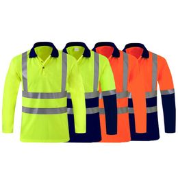 Motorcycle Apparel Reflective Shirt Long Sleeve Button Front Hi Vis Workwear Quick Dry Men Construction Two Tone ShirtMotorcycle MotorcycleM