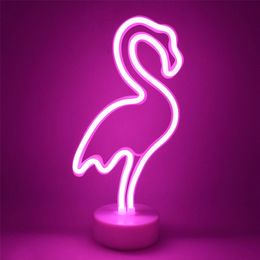 Other Event & Party Supplies Flamingo Unicorn Neon Sign LED Night Light Lamp for 220823