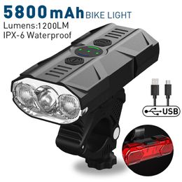 Bike Lights Waterproof Back Headlight Lamp Set Mountain Cycling Front Bicycle Light USB LED RechargeableBike LightsBike
