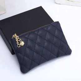 Classic Designer Coin Purses Card Holder Mens Mini Purse Wallet Womens Black Leather C Credit Cards Holders Key Chain Ring Zipper Poucht Bag 0323