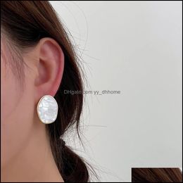 Stud Earrings Jewellery 2021 Chic Luxury White Irregar Geometric Party Wedding Earring Trendy Drop Delivery Ng8Su